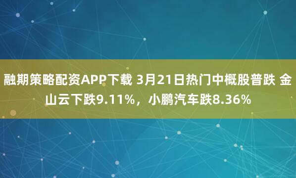 融期策略配资APP下载 3月21日热门中概股普跌 金山云下跌9.11%，小鹏汽车跌8.36%