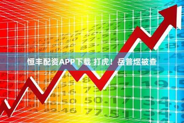恒丰配资APP下载 打虎!岳普煜被查